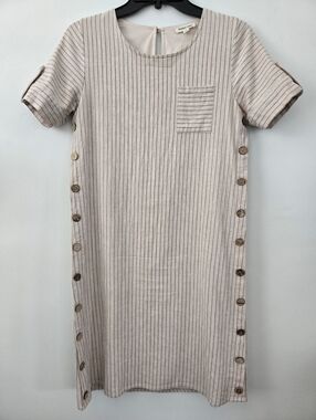 Hidden Alley Boho Cottagecore linen cotton blend shift dress. Size small.